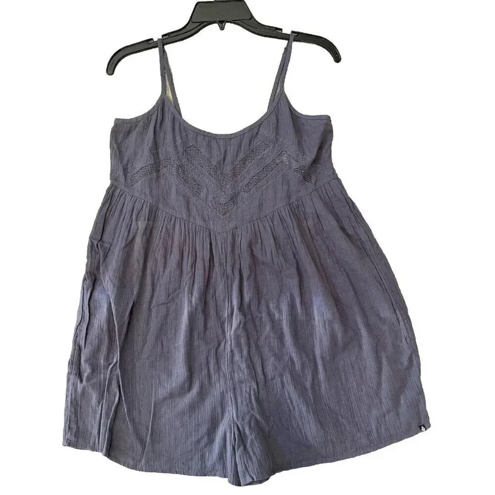 Volcom Women’s Bangalow Summer 100% Cotton Romper Size XS Purple Beach Coverup